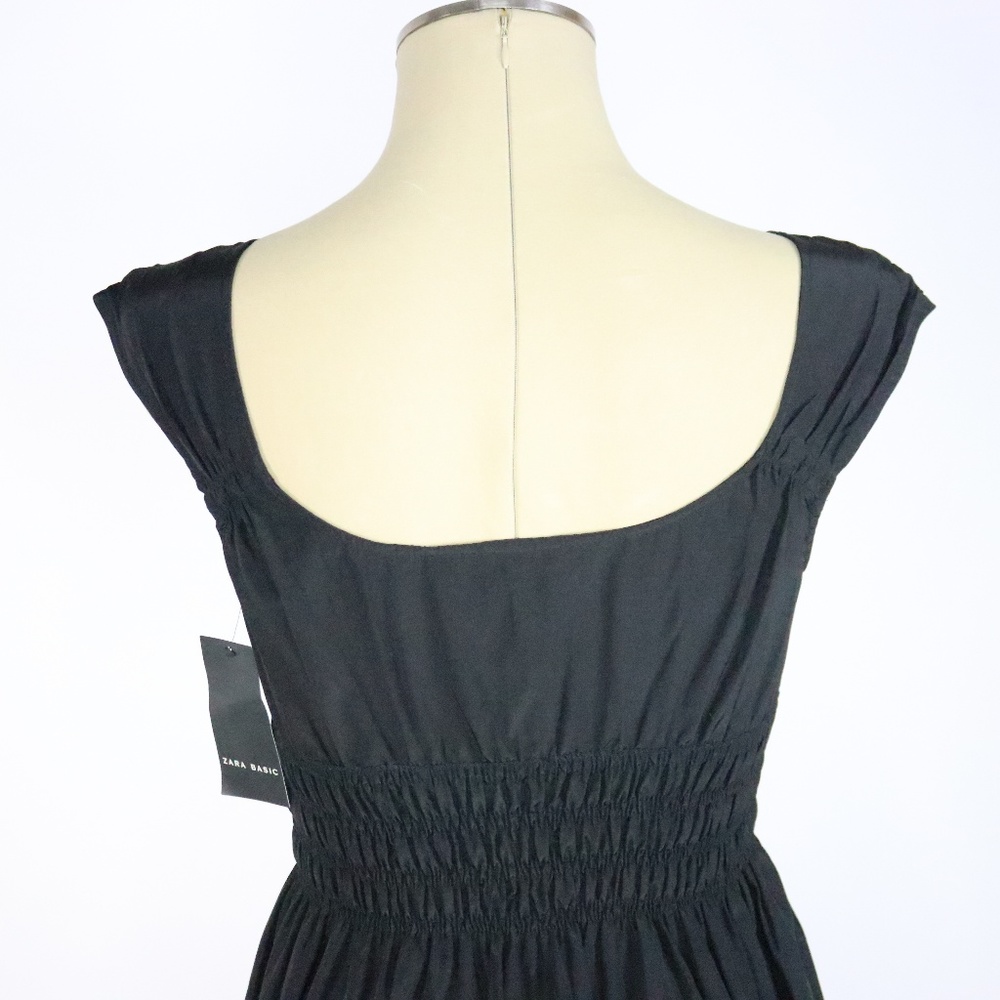 NWT Zara Basic Black V-Neck Dress - XS - Q08 - Picture 6 of 6